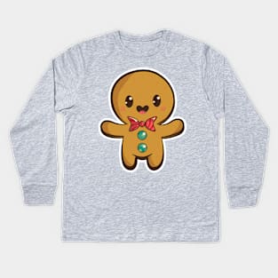 Cute Ginger Bread Cookie Kids Long Sleeve T-Shirt